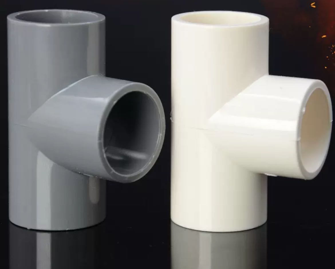 PVC adhesive water supply pipe tee equal diameter positive tee fittings 20 25 32 40 50 63 75 90 110
