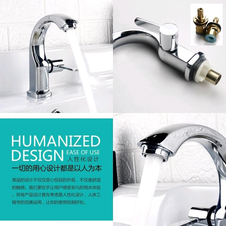 Basin faucet, Moon Bay single cooling faucet, washbasin with basin faucet, hand basin faucet, spout