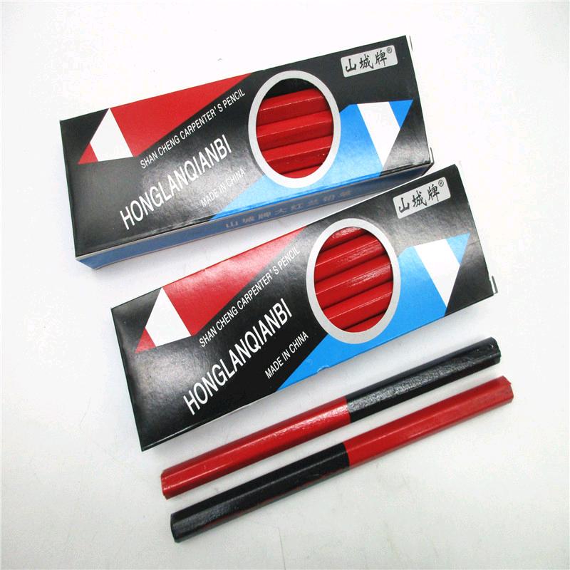 Yamashiro brand lens hexagonal red blue dual color pencil writing continuous red blue pencil woodworking pencil