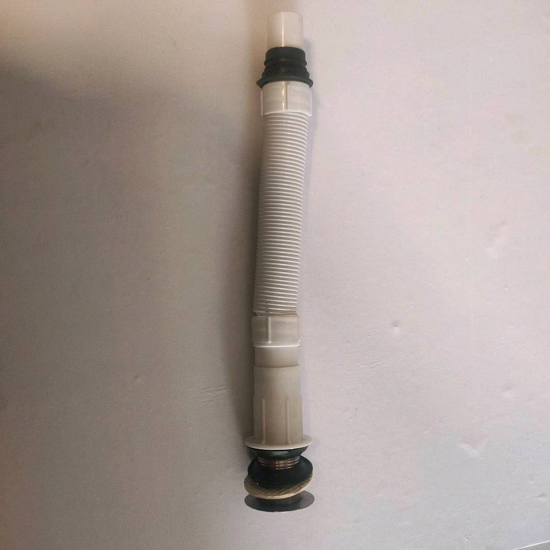 Wash basin drain pipe, white steel wire long straight drain, 32 basin drain pipe