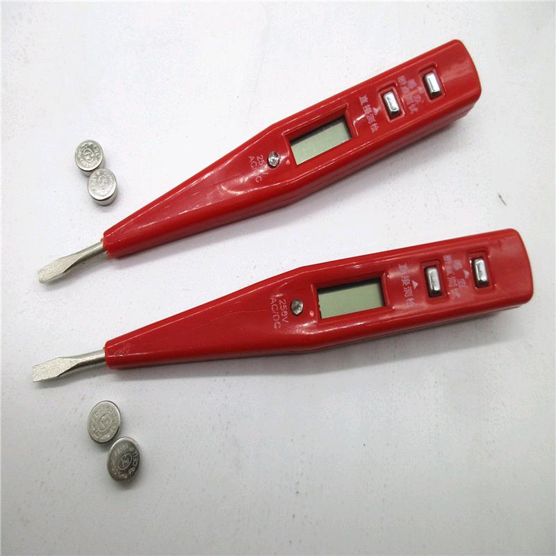 Red digital measuring pen, electrician inspection and maintenance pen, LED digital display multi energy strip light induction test pen, electrical testing pen