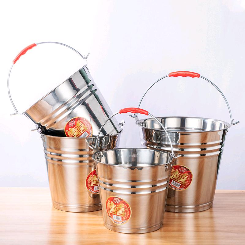 Stainless steel water bucket, thickened hand-held water bucket