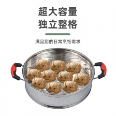 Multi purpose stainless steel electric frying pan, steamer, basket, and drawer with increased height and thickness