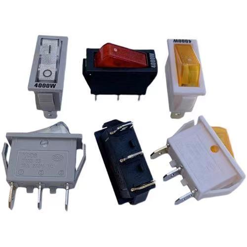 Supply black, white, and gray boat shaped switches with lights, KCD3 electric pot switches, and universal accessories for electric pots