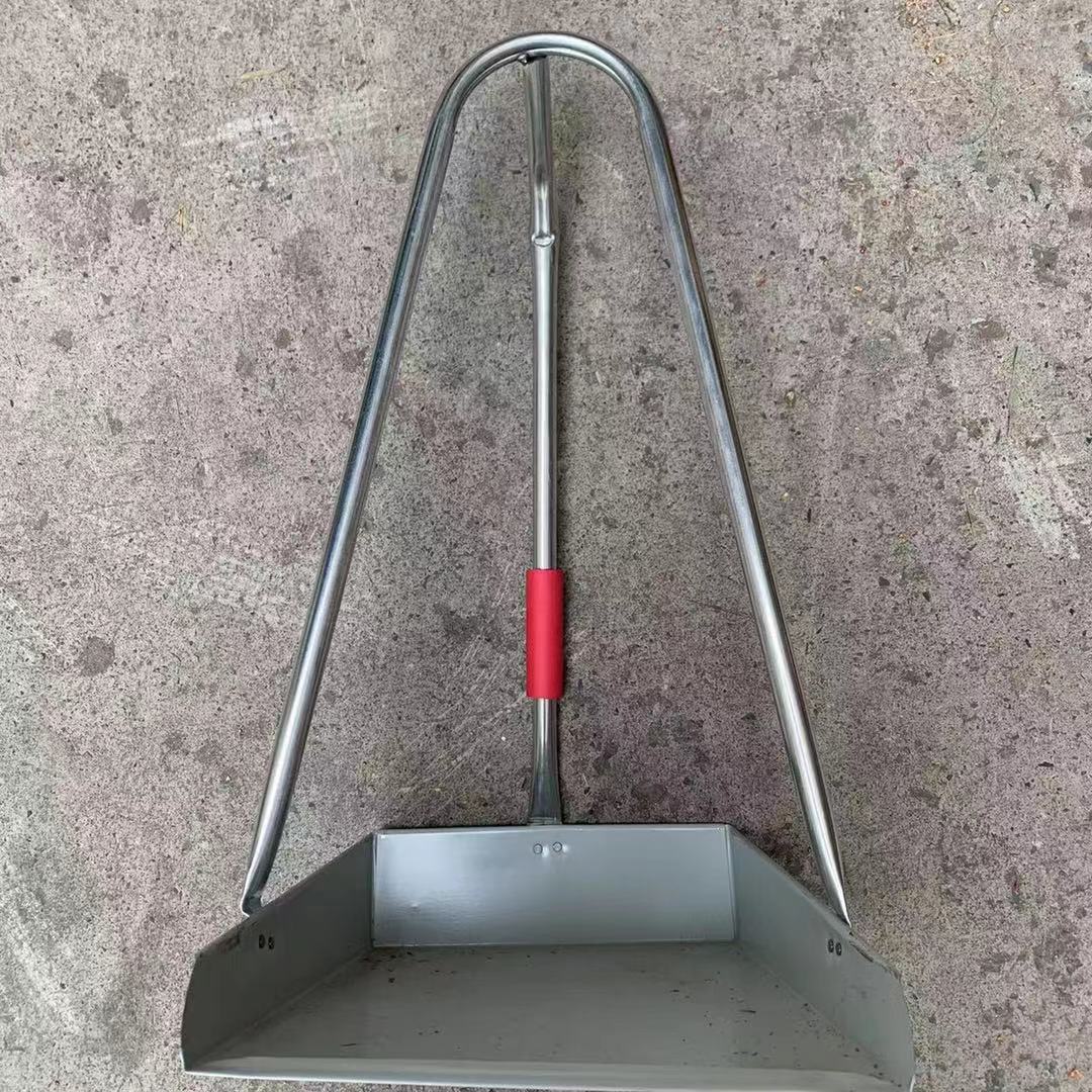 Round tube iron scraper, iron dustpan, household cleaning, thickened garbage bin, indoor and outdoor cleaning, dustpan cleaning supplies