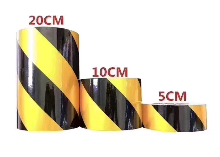 Reflective film, warning tape, reflective tape manufacturer advertising grade reflective film yellow black dual color road sign reflective tape safety warning column multi specification reflective tape
