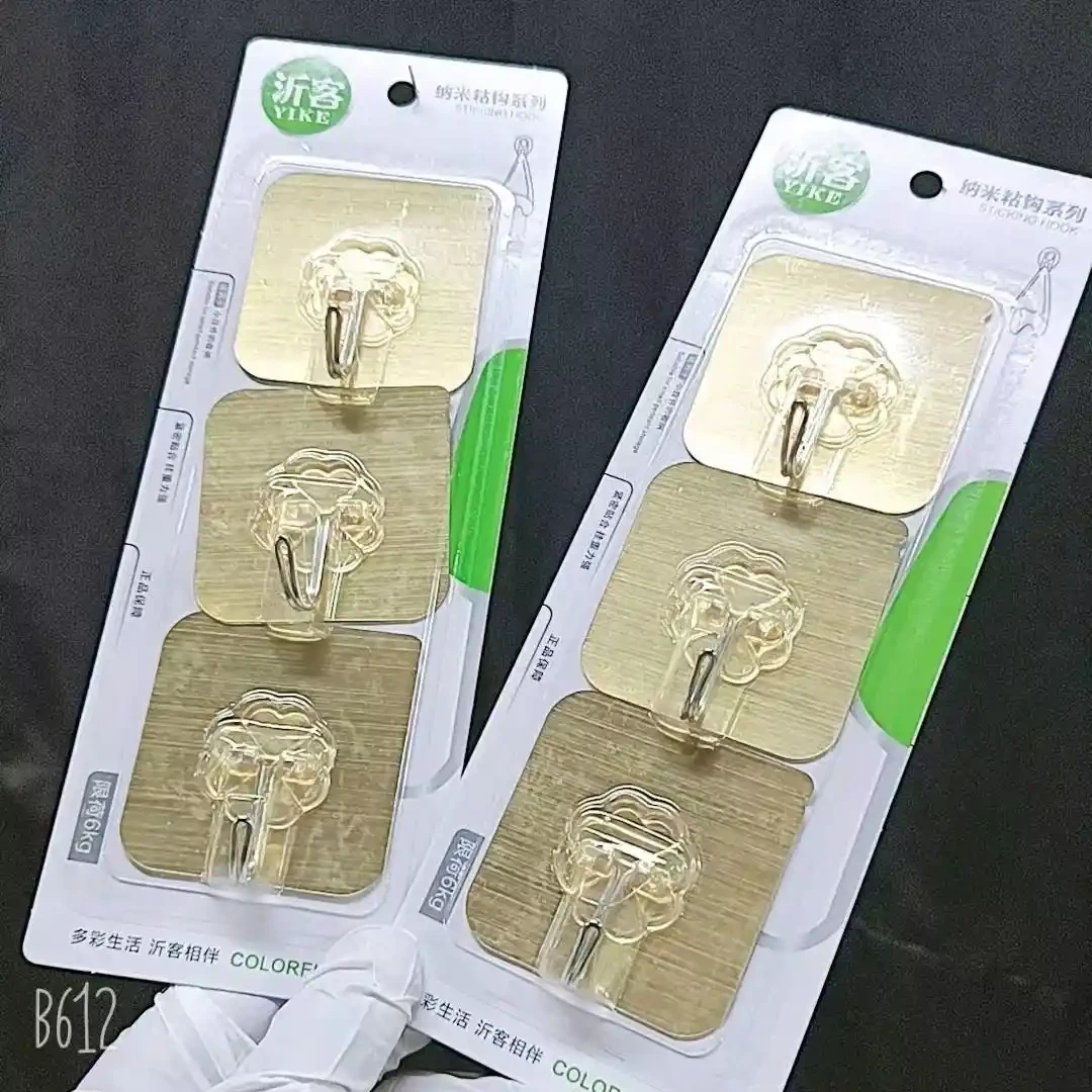 Three wire drawn gold adhesive hook hooks