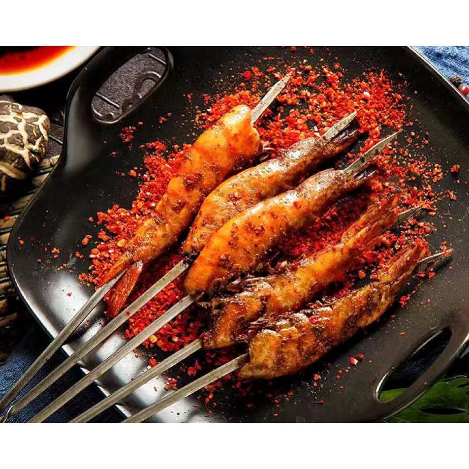 Stainless steel flat skewer, barbecue flat skewer, drill bit