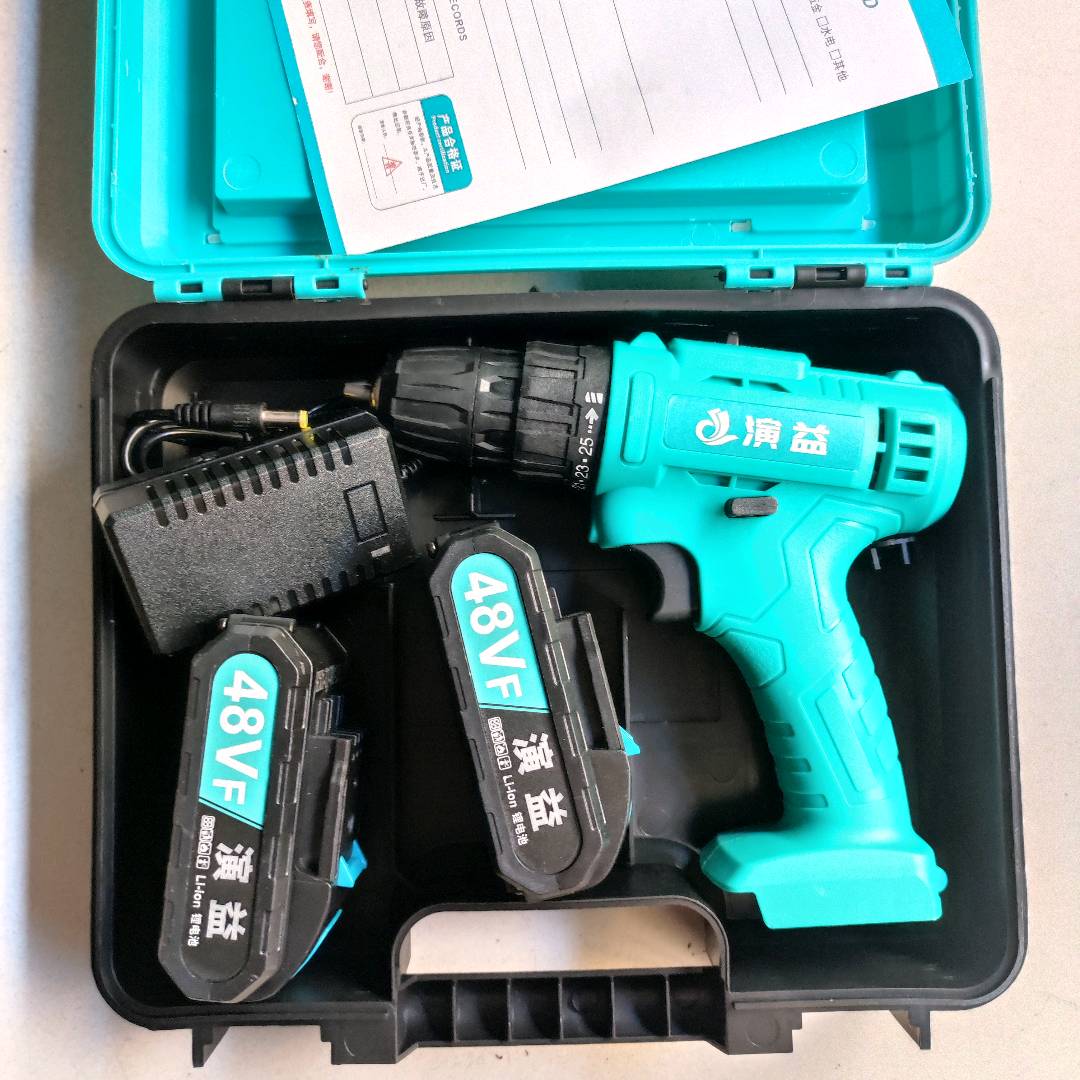 Yanyi 48V lithium electric drill big art model Yanyi hand electric drill rechargeable drill high-power impact hand drill lithium battery rechargeable pistol drill