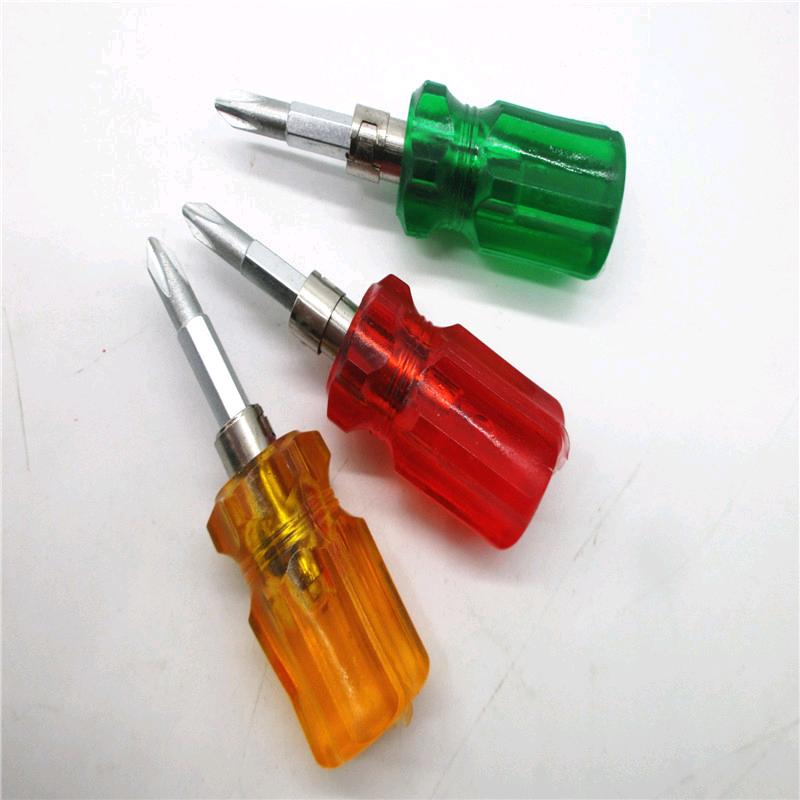 Wholesale Cross Plum Blossom One Word Flat Mouth Dual Use 2-inch Transparent Screwdriver Mini Multipurpose Small Radish Head Screwdriver