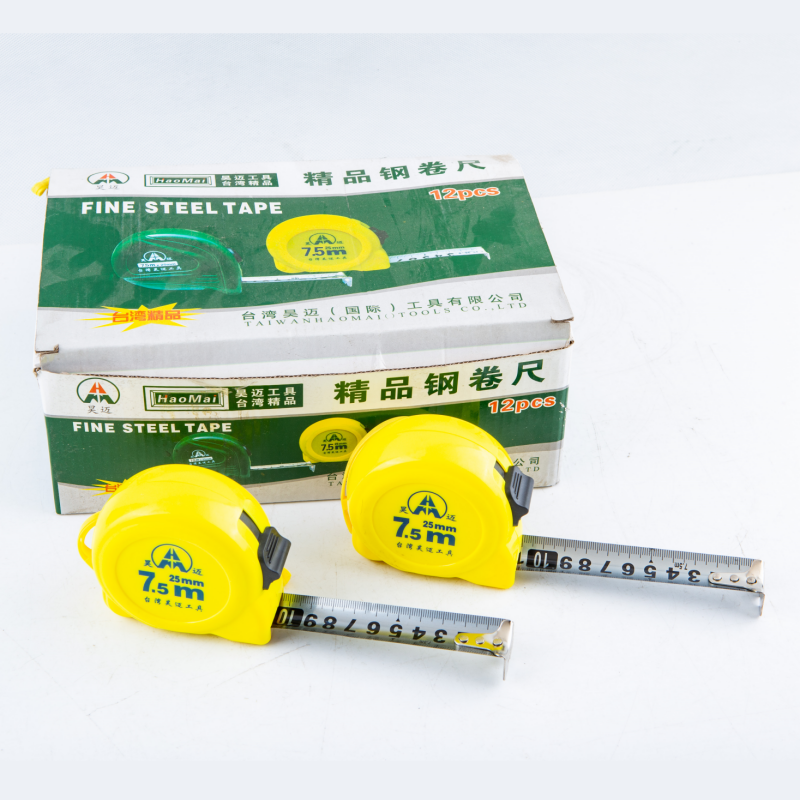 Haomai Snail Single Brake Plastic Box Steel Tape Measure Meter Gauge Steel Tape Measure