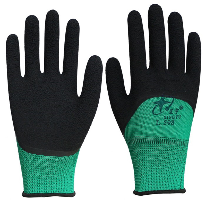 Authentic Xingyu L598 labor protection gloves are wear-resistant, anti slip, breathable, foam impregnated, and durable gloves for construction site protection work